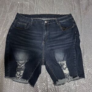 Distressed Denim Shorts